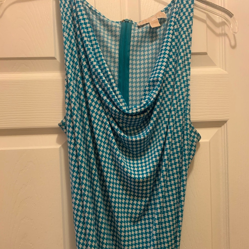 Michael Kors Pants romper turquoise and white.